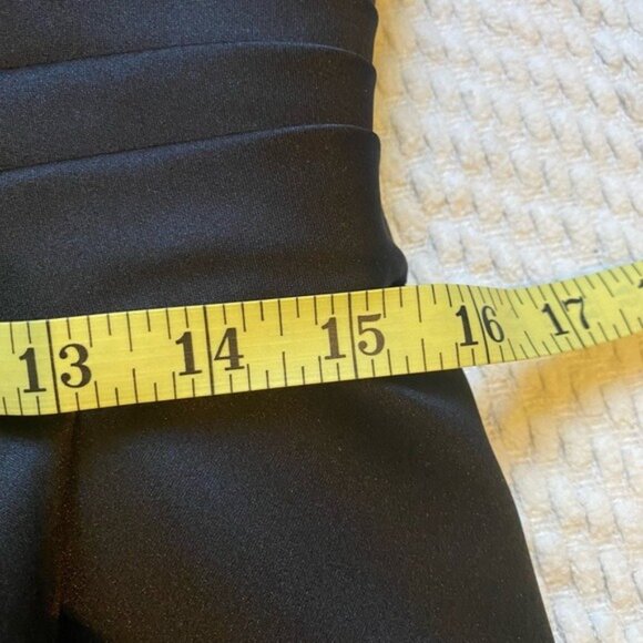 Jasmine Elegant Black Satin & Sequined Cap Sleeve Cocktail Formal Dress Size 6 - Picture 9 of 11